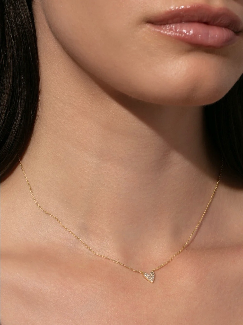 💥Uncommon James Gold Pavé Heart Necklace